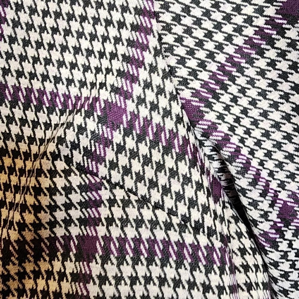 6X 30W Torrid Purple Herringbone Crop Jacket Blazer Collarless 90s Stretch Plaid - Picture 4 of 7